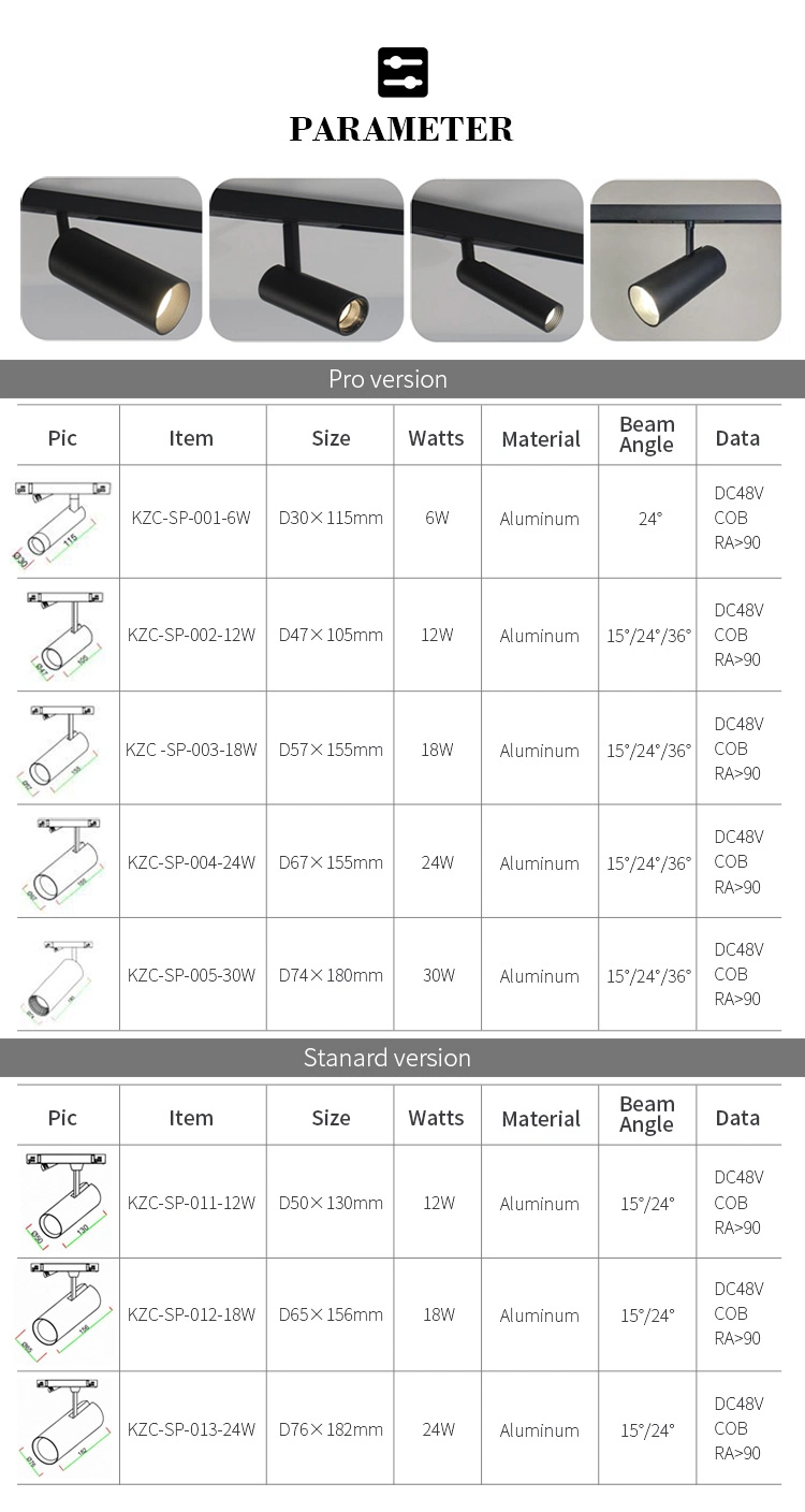 Plug in LED Track Lighting Black 6W Spot Light Ceiling Lighting Fixtures