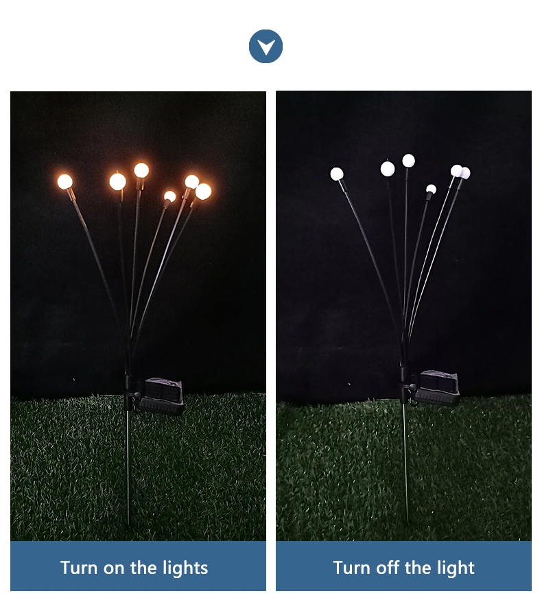 Solar Firefly Light Waterproof LED Garden Light for Lawn Floor Path Decoration LED Wind Swing Light