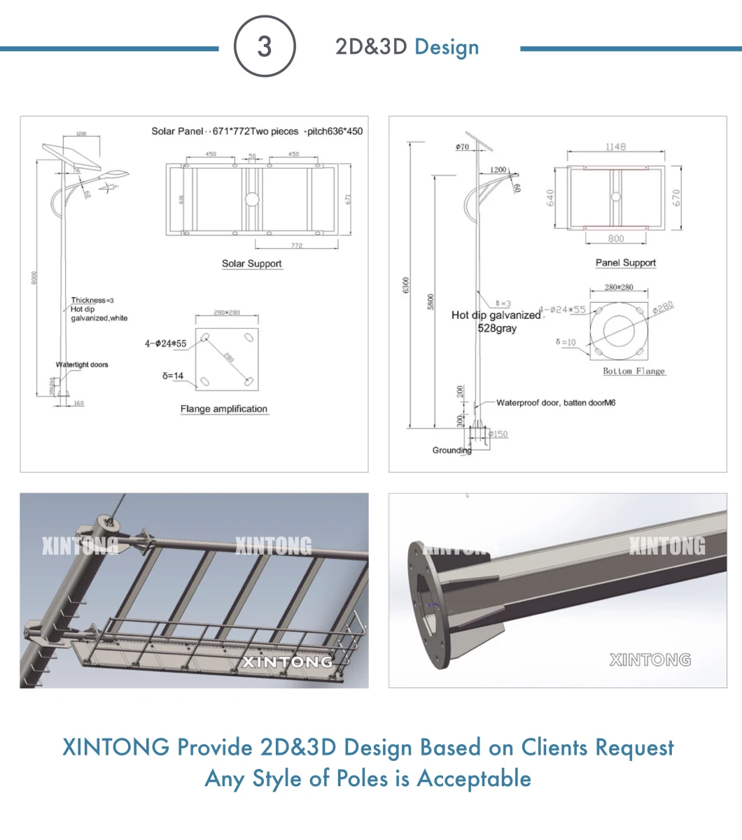 Rust Proof 6 Meter Stainless Steel Street Light Pole Accessories